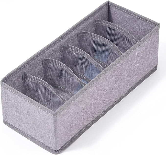 Qozary 3 Pack Sock Underwear Drawer Organizer Dividers, Collapsible Cabinet Closet Storage Boxes for Clothes, Socks, Lingerie, Underwear, Tie, Belt, Baby, Bedroom