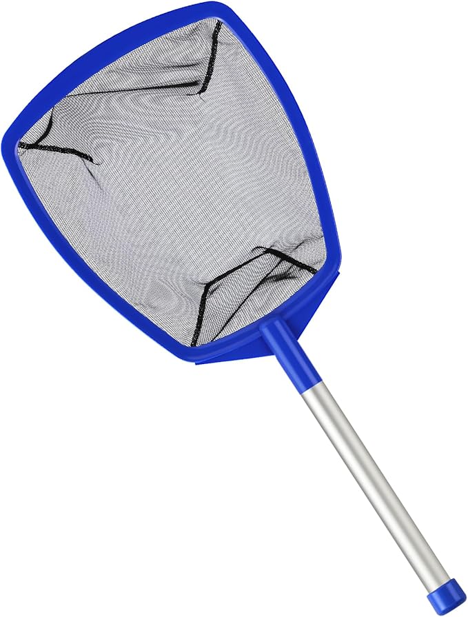 Pool Skimmer Net, Hot Tub Skimmer Spa Net with Pole, 26.3'', Ultra Fine Mesh Skimmer Rake, Swimming Pool Leaf Skimmer Net with Aluminum Pole, Spa Hot Tub Skimmer for Fast Cleaning, Leaves, Debris