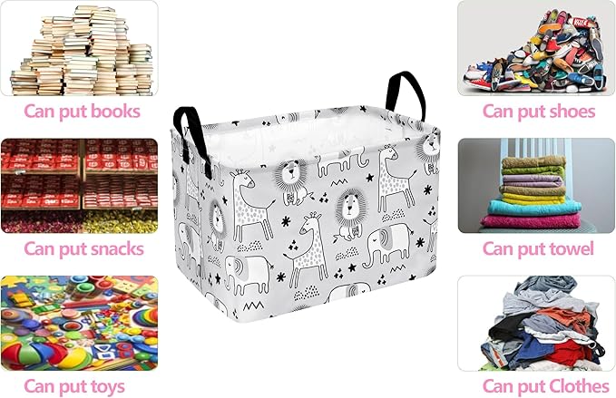 Kids Storage Basket Baby Foldable Toys Organizer Bins Decorative Gifts Bakset Waterproof Nursery Hamper Women Storage Cube Kids Laundry Basket for Home/Dorm/Kitchen/Pet/Office/Closet/Shelf/