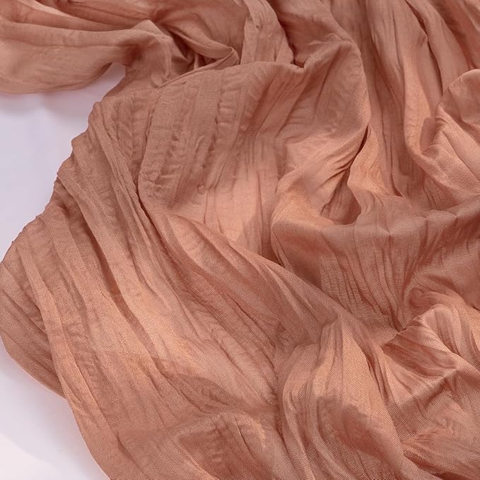 Socomi 3pcs Dusty Rose Summer Cheesecloth Table Runner Boho Rustic Gauze 120 inch 10FT Cheese Cloth Sheer Runner for Wedding Party Baby Shower Birthday Home Decor Holiday Decorations