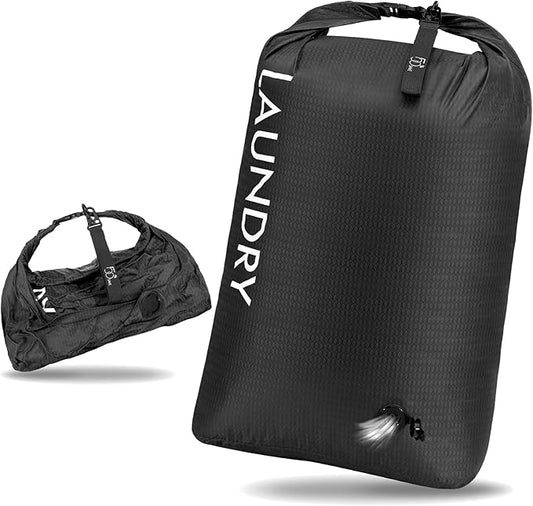 Compression Laundry Bag for Travel, Dirty Clothes Travel Laundry Bag, Waterproof Space-Saving Wet Clothes Storage Organizer, Smell Proof Laundry Bags Camping, Clothing, Swimming, Yoga, Gym