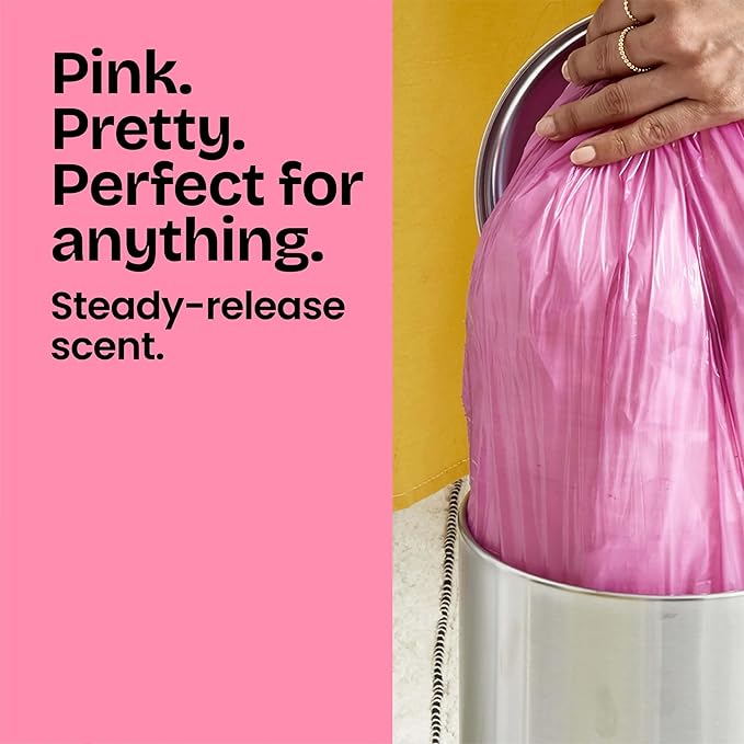 Glad Small Trash Bags 4 Gallon, Febreze Cherry Blossom Garbage Bags, Odor Resistant with Drawstring, 80 Count