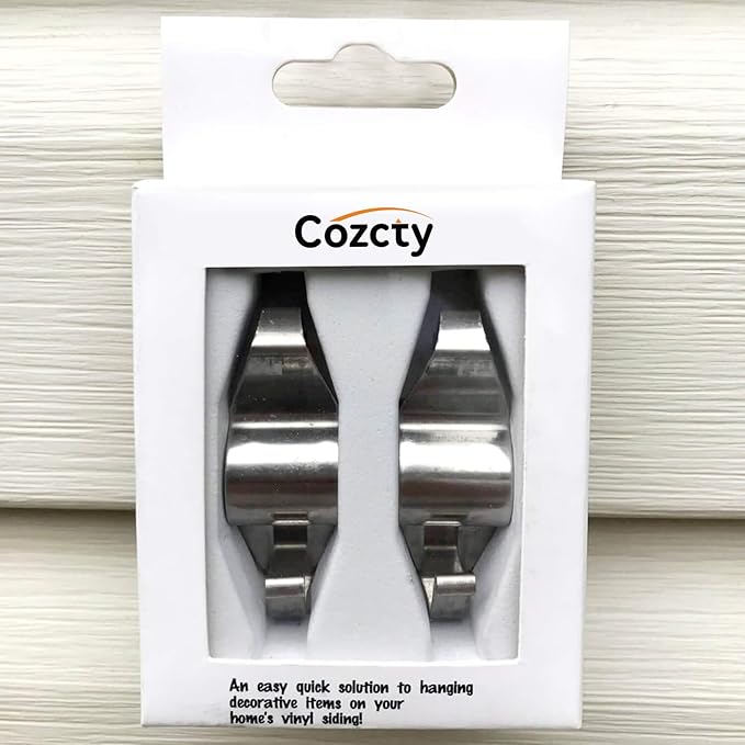 Cozcty 16 Pack Vinyl Siding Hooks, Siding Clips Heavy Duty for Hanging Outdoors, Easy Install Garland Hanger to Hang Wreath Things for Door Frame, Porch Decor, Welcome Sign