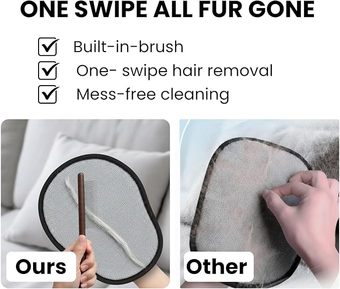 Pet Hair Removal Glove with Comb, Reusable Electrostatic Five-Finger Pet Hair Remover for Dogs & Cats, Fur Removal Mitt for Sofa, Carpet, Clothing, Car Seats & Furniture