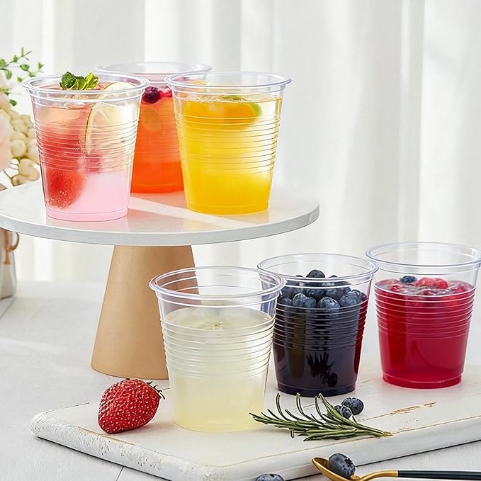Lamosi 600 Count 5 oz Plastic Cups, Disposable Clear Bathroom Cups 5 Ounce, Small Drinking Cups for Dessert, Party, Wedding, Travel, Events