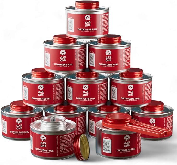 GasOne 2+ Hour Chafing Fuel, Metal Can (Pack of 12)
