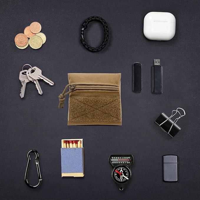 Qavctw Tactical Admin Pouch Bag with Hook and Loop Tool Storage Bag Snack Pouch Candy Bag Hanging Pouches Backpack Accessory Pouch