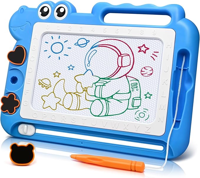 AiTuiTui Magnetic Drawing Board Toddler Toys Gift for Girls Boys, Color Sketch Writing Scribble Doodle Pad Travel Games, Educational Learning Kids Toys for Birthday Christmas Stocking Stuffers (Blue)