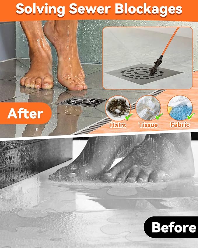 32 Inch Anti-break Metal Drain Snake, Hair Clog Remover, Drain Cleaner Tool with Nylon Coating Sink Snake, Drain Clog Remover for Shower, Bathroom Sink Tub (6 Pack)