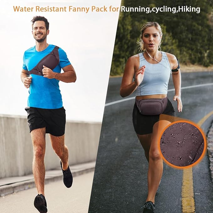 Large Fanny Pack for Women Men - Syican Waist bag with 3-Zipper Pockets, Gifts for Enjoy Sports Traveling Workout Casual Hands-Free crossbody bags Fits MAX 7.9'' iPad & 6.6'' Phone