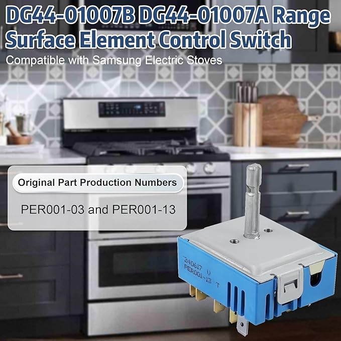 DG44-01007B PER001-13 T DG44-01007A Triple Burner Switch, For Samsung Infinite Switch, Replace For Dg44-01007b, Dg44-01007a, 160817, Per001-13 T Per001-03 T For Samsung Stove Replacement Part