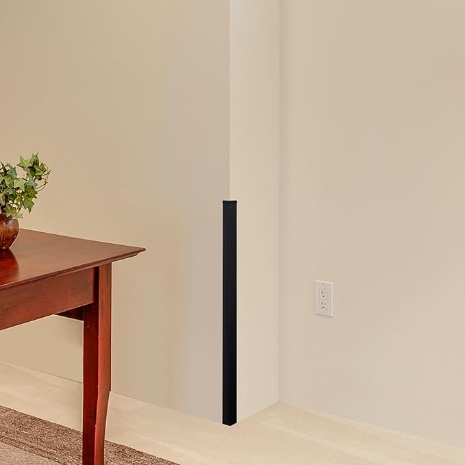 Rubber Bond Wall Corner Guard Edge Protector - 1x1x36 inch Baby Proofing Corner Guards - Self-Adhesive Furniture Edge Strips for Home and Office (15 Pack, Black)