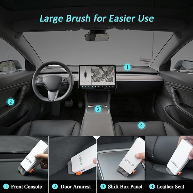 Edglete Car Screen Cleaner Spray and Wipe, Car Interior Cleaner Detailing Kit Screen Cleaning Tool for Touchscreen Display Dashboard, Car Detailing Brush for Tesla Jeep BMW Honda Benz Chevy