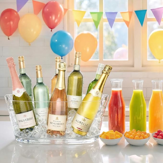 Lifewit 11.5L Ice Bucket for Parties, Large Portable Drink Bucket for Cocktail Bar, Champagne Cooler for Beverage/Wine/Beer, Mimosa Bar Supplies Chiller Tub with Scoop 38 x18x20 cm/15x7x8 inches