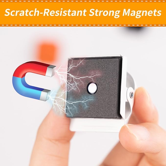 20 Pack Magnetic Clips Heavy Duty, White Magnet Clips for Fridge, Refrigerator Magnets, Strong Magnetic Clip, Scratch Free Magnets with Clip for Whiteboard, Refrigerator, Cruise, Locker