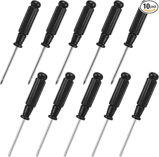 10 Pcs Mini Screwdriver Set, 5 Small Phillips Screwdriver and 5 Flat Head Screwdrivers Precision Repair Tool Kit Cross Pocket Tiny Screwdrivers for Eyeglasses Watches Laptops Small Appliances