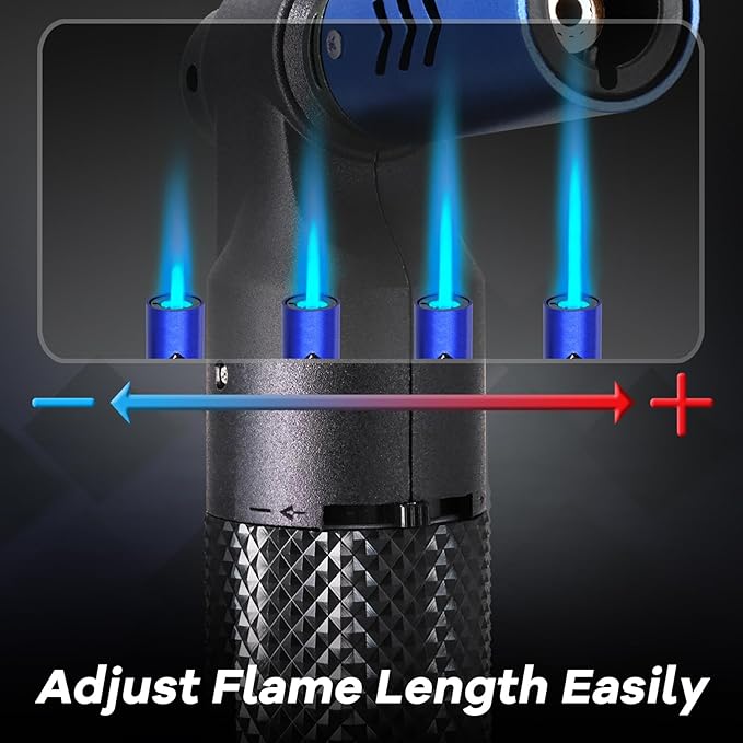 Luxgaze Butane Torch Kitchen Torch Lighter Refillable Big Jet Flame Mini Blow Torch Portable Crème Brulee Torch for Camping Grill Culinary Soldering Cooking Welding BBQ(Gas not Included) Red
