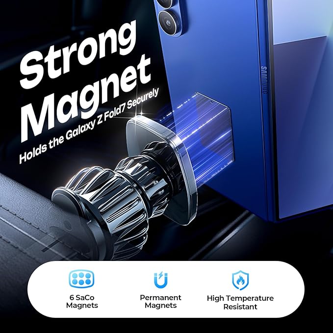LISEN Magnetic Phone Holder for Car, Upgraded Clip + Ultra 6 Strong Magnets, Phone Magnets for Back of Cell Phone, Soporte de Telefono para carro, Gifts for Women Men, Car Accessories