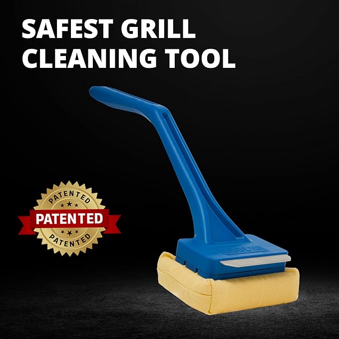 Grill Rescue BBQ Replaceable Scraper Cleaning Head, Bristle Free Grill Brush- Safe, Durable and Unique Scraper Tools for Cast Iron or Stainless-Steel Grates, Barbecue Cleaner (GB3000)