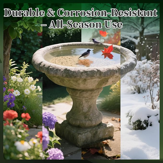 Bird Bath Copper Disk, 2pcs Flower Shaped 99.99% Pure Copper Cleaning Disc Plate for Physical Safe Water Purification All-Season for Outdoor Wildlife Bird Bowls Birdbaths Solar