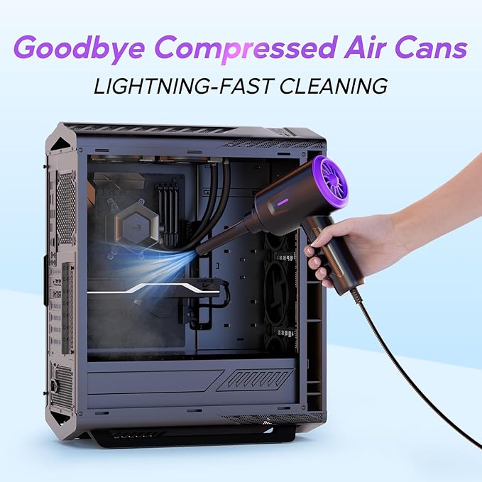 Goweto Electric Air Duster - Air Blower - Multi-Use Compressed Air Duster for Keyboard, Computer, and PC - 5.74 oz Powerful Motor