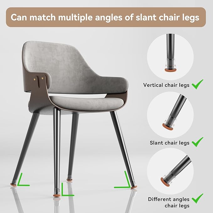 24PCS Extra Small Chair Leg Floor Protectors for Hardwood Floors, Furniture Sliders for Chair Legs, 360°Felt Pad Bottom Wrapped Thickening Furniture Pads Cap Covers to Prevent Scratches and Reduce Noise