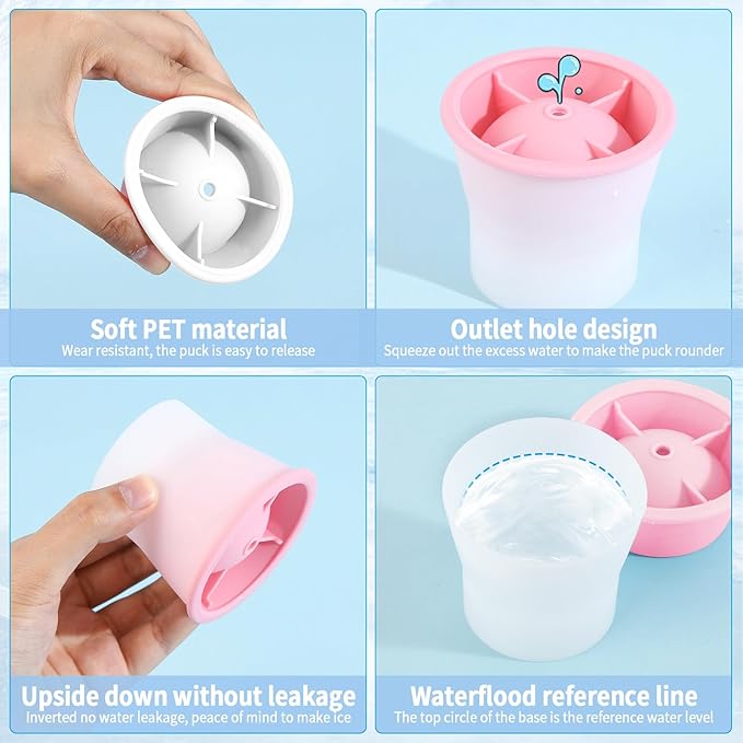 (Upgrade) Ice Molds 6 PCS, Silicone Sphere Ice Mold Maker, Stackable Easy Release Circle Ice Cube Mold with Lids, Spherical Ice Makers with Lids for Whiskey, Cocktails, Bourbon, and Drinks