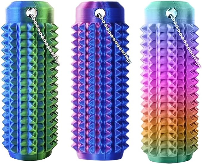 3PC Little Ouchies Fidget Toys Adults, Pain Stim Fidget Anxiety Relief Pain Stim Pocket Sensory Toys for Anxiety and Stress Reduction,Portable Travel Stress Relief Spiky Fidget Keychain (Style-1)