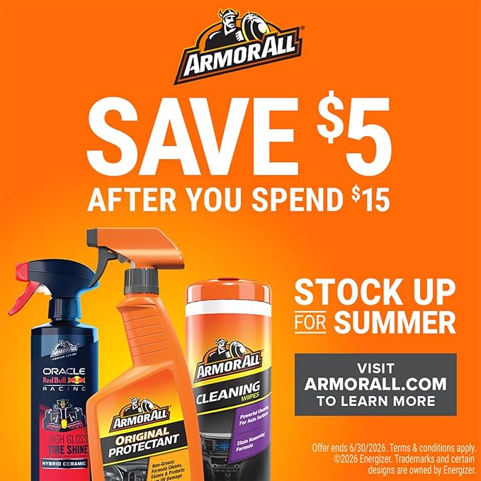 Armor All Car Leather Cleaner Spray, Beeswax Leather Care Spray for Cars, Trucks, Motorcycles, 16 Oz Each