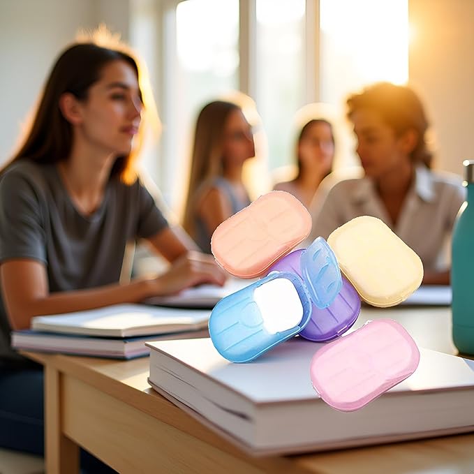 500 Sheets Colorful Disposable Soap Paper 5 Boxes Hand Cleaner Fragrance Mini Color Soap Paper for school Indoor, Outdoor, Travel, Camping Hiking，Paper Soap，Travel Soap,Foot and Hand Care