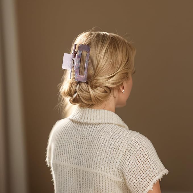 VOCOSTE Hair Caw Clips, Acetic Acid Hair Clips, Tortoise Hair Clips, Large Hair Claw Clips, Hair Barrettes for Women, Purple