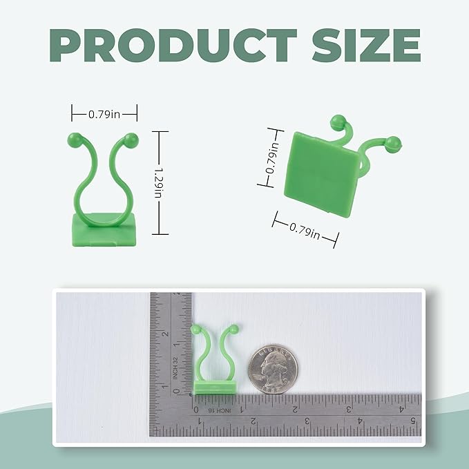 30/60/100PCS Plant Climbing Wall Fixture Clips,Invisible Wall Plant Vines Fixing Clips,Self-Adhesive Vine Support Holder for Climbing Plants. (100, Green V-Shaped)