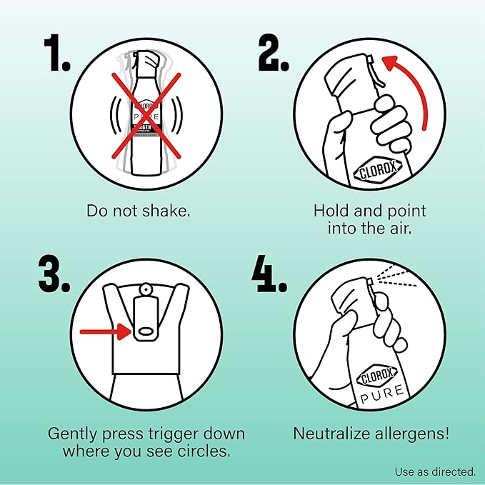 Clorox PURE Allergen Neutralizer Daily Air Spray, Clean Breeze, 8 Ounces