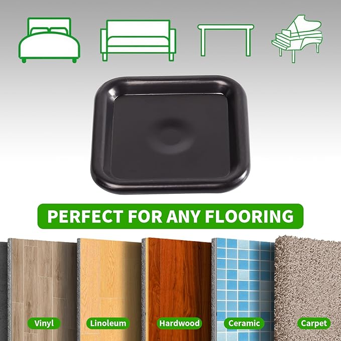 1 3/4" Square Carpet Bottom Furniture Caster Cups, Reusable Furniture Sliders for Hardwood Floors, Felt Furniture Pads Coasters to Protect Tile or Laminate Floors from Scratches, Brown/Gray (24 Pack)