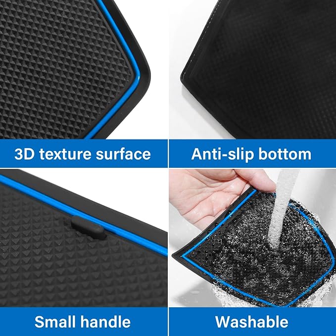 for 2024 2025 2026 Chevy Trax Accessories - for 2024 2025 2026 Chevrolet Trax (LS,1RS,LT,2RS,ACTIV) Cup Holder Inserts Door Slot Mat Compartment Center Console Liners (14 Pcs, Blue Trim)