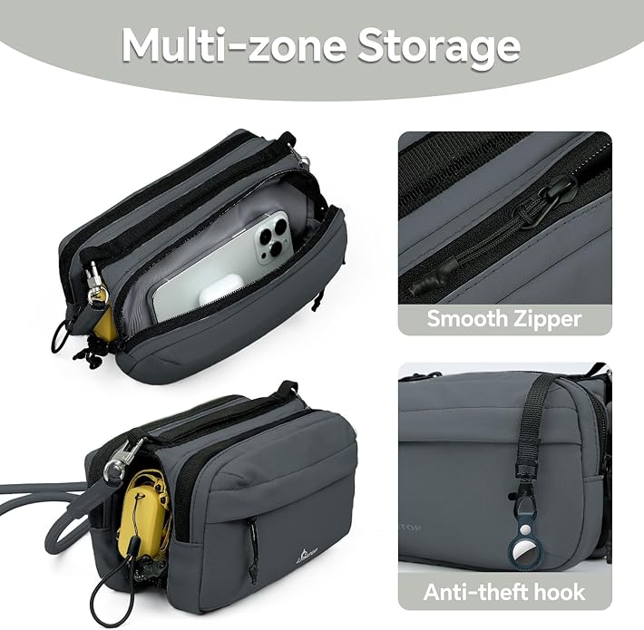 Small Crossbody Travel Bag for Women, Water-Resistant Nylon, RFID Blocking, Organizer with Bottle Slot, Adjustable Rope Strap