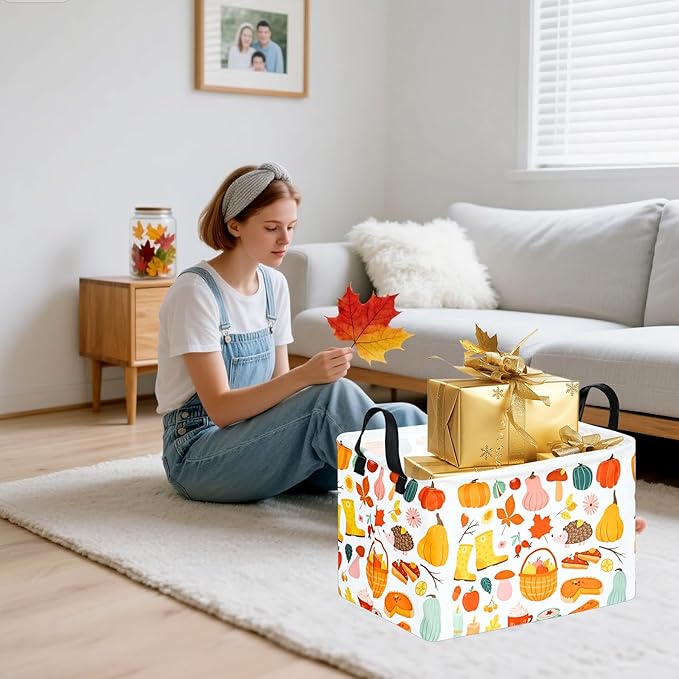 Rectangle Gift Storage Basket Home Shelf Storage Basket Organizer Box Clothes Laundry Hamper Nursery Basket Laundry Basket with Handles