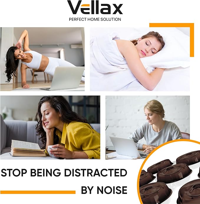 128 Self Adhesive Cabinet Door Bumpers – Sticky Brown Silicone Rubber Pads for Furniture Drawers, Kitchen Cabinets, Decor, Wall Protection – Vellax