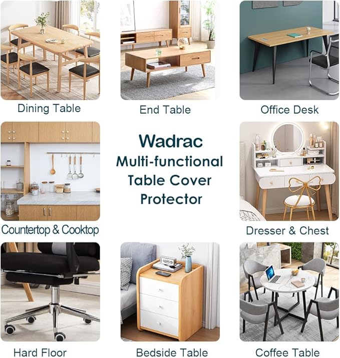 Clear Plastic Dining Tablecloth Protector Crystal PVC Table Cover Protector Thicken Rectangle Office Desk Mat Cover Coffee Table Pad for Home End Table Night Stand Dresser 20x40 Chair Floor Protector
