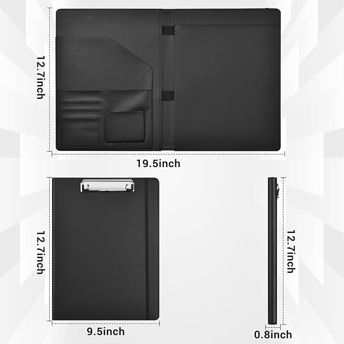 Padfolio with Clipboard Pacific Mailer Clipboard Notebook Resume Portfolio Folder Legal Document Organizer Legal Pad Holder for Interview School Business Office Conference