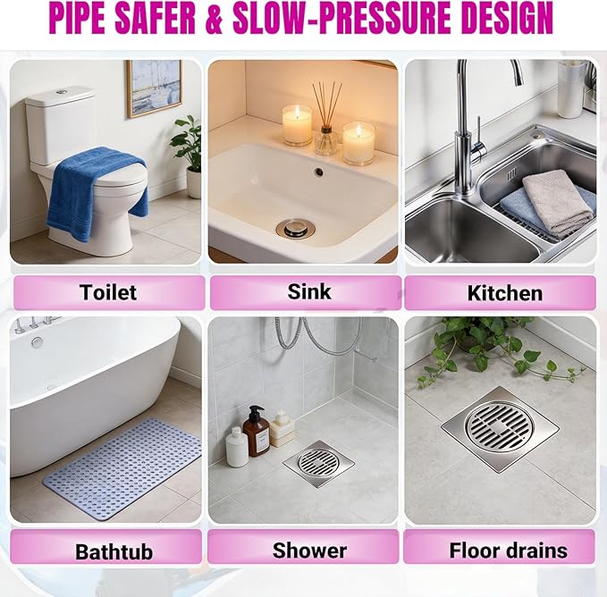Manual Drain Unclogger, High Pressure Toilet Plunger: No-Splash, No Electricity, No Accessories, Pipe-Safe, Easy to Use, Reusable & Easy to Clean for Toilet, Sink, Bathtub, All Household Pipes