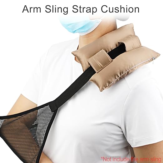 Satin Neck Pad Strap Cushion for Arm Sling Pillow Comfort Support Padding Rotator Cuff Replacemet Surgery Elbow Brace Carry Padded Cover Broken Wrist Hand Injury, Taupe