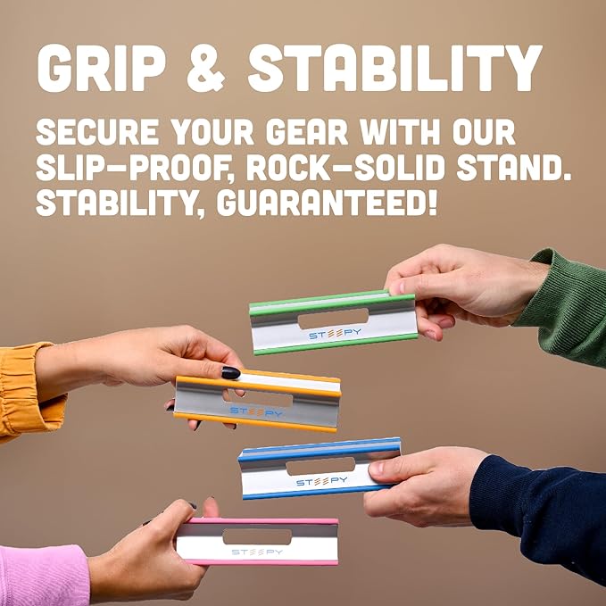 Steepy Portable Laptop Stand for Desk – Adjustable Height, & Portable Laptop Holder – Ergonomic Computer Stand for Cooling & Comfort – Slip-Proof, Sturdy Design – Universal Fit for 13-17 Inch Devices