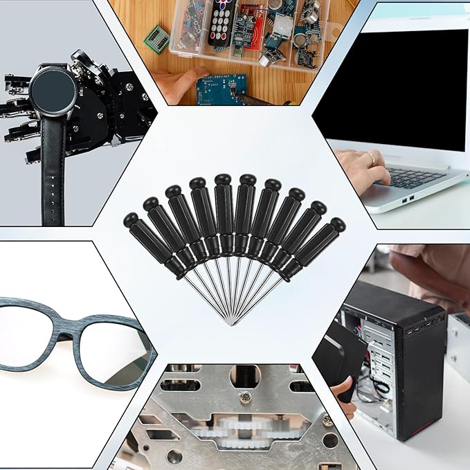 10 Pcs Mini Phillips Screwdriver, 2.5 mm Small Screwdriver Cross Head Tiny Screwdrivers with Black Non-Slip Handles 3.7" Total Length Pocket Tool Kit for Small Appliances, Watches, Laptop Repair