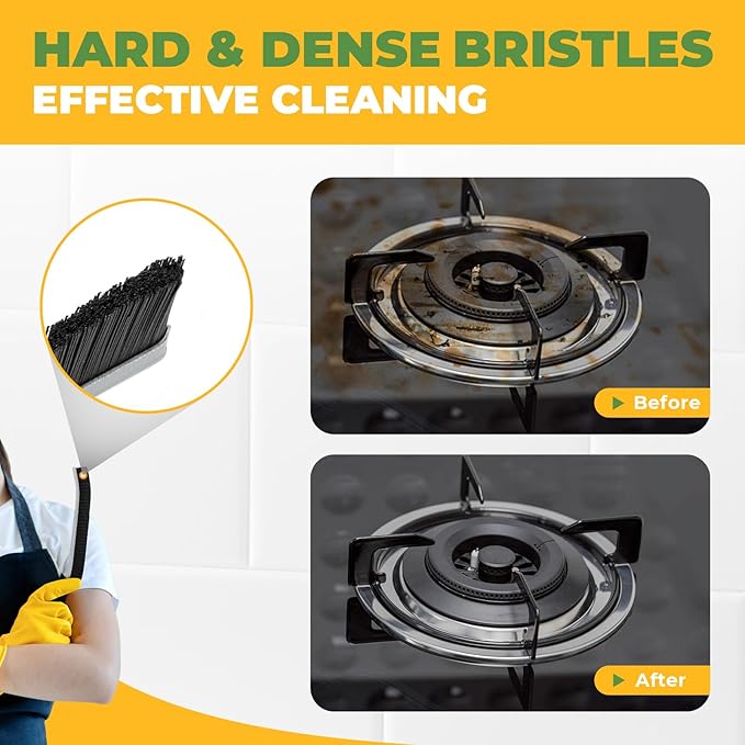 KMOSENIA Cleaning Brush, 5 Pcs Hard Bristle Crevice Cleaning Brush, Grout Brush, Scrub Brush for Tile Grout Crevice, Gap Cleaning Tools for Bathroom Kitchen Toilet Window Track (5, Black)