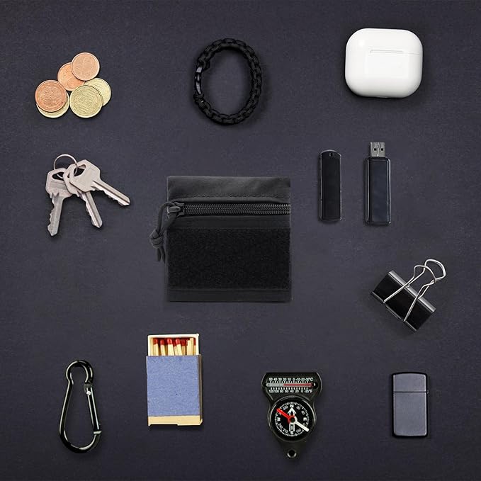 Qavctw Tactical Admin Pouch Bag with Hook and Loop Tool Storage Bag Snack Pouch Candy Bag Hanging Pouches Backpack Accessory Pouch