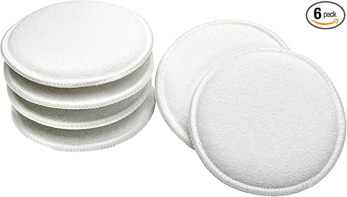 Viking Car Care 986017 Cotton Terry Wax Applicator Pads - 5 Inch Diameter, White, 6 Pack