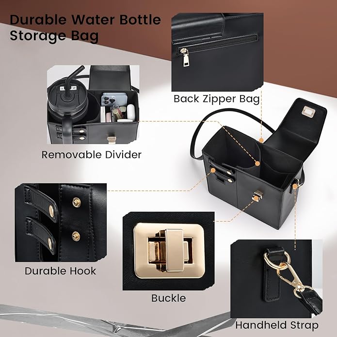 Outdoor Portable Crossbody Water Cup Purse Bag Water Bottle Carrier Bag with Phone Pocket Tumbler Carrier with Strap