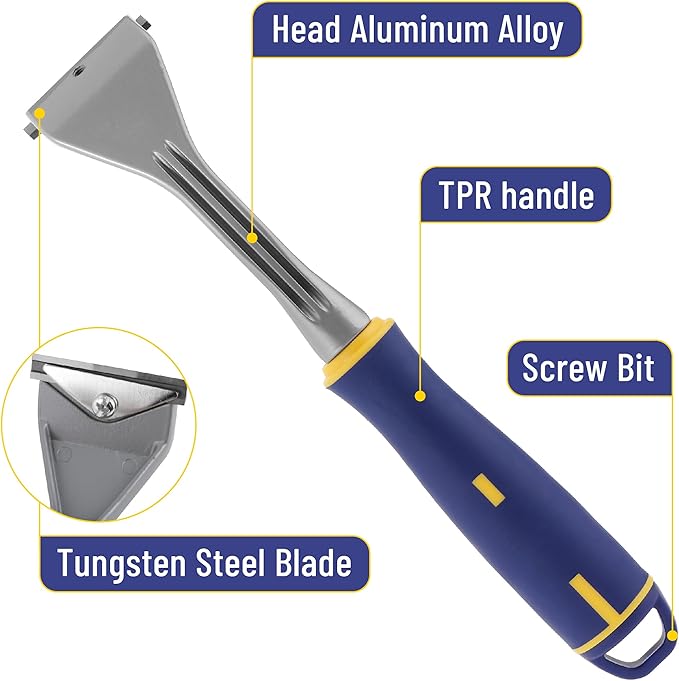 Bates- Carbide Scraper, 2 inch, Double-Edged Tungsten Steel Blade, Paint Scraper Tool