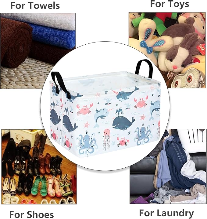 Baby Storage Basket Cute Gifts Basket Toys Organizer Waterproof Kids Hamper Nursery Bins Women Storage Cube for Home/Dorm/Kitchen/Pet/Office/Closet/Shelf/Room Decor